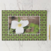 25ホワイトトリリウムハッピーバースデー紙ランチョンマット ペーパーパッド (インサイチュ)