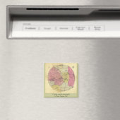 25マイルのまわりにミネアポリス – 1881マップ マグネット (インサイチュ (食洗機))