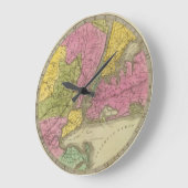 25マイルの国の地図 ラージ壁時計 (傾斜)