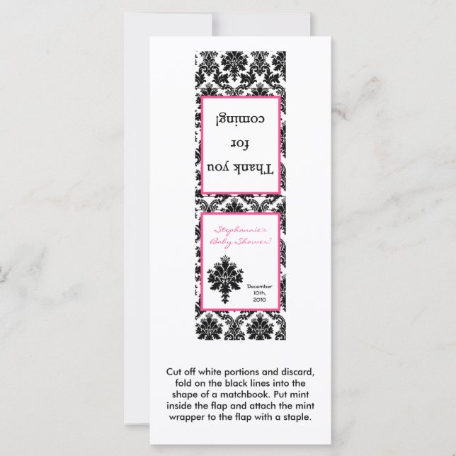25ミントマッチブックホットピンクブラックダマスク (正面)