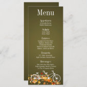 25メニューカードお洒落ブラウン秋ダブルバイク メニュー (正面/裏面)