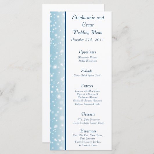 25メニューカードきらめく雪/裸の木 メニュー (正面/裏面)