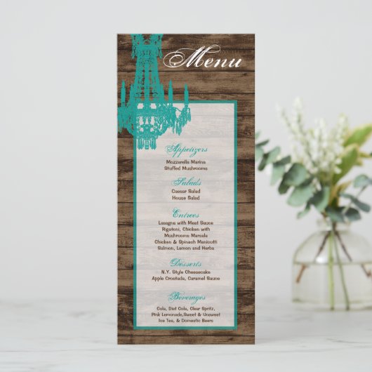 25メニューカードウェスタンカントリー素朴シャンデリア メニュー (スタンド正面)