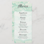 25メニューカードカントリーミントレースプリントファブリックパテ メニュー (正面/裏面)