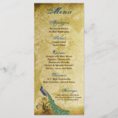 25メニューカードクジャクヴィンテージ羽バード メニュー (正面)