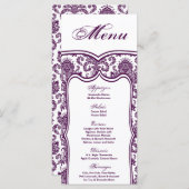 25メニューカードダマスクレースプリントパターン生地 メニュー (正面/裏面)
