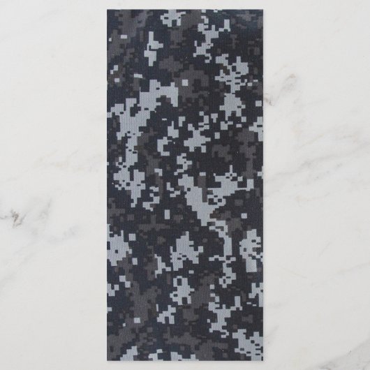 25メニューカードネイビーデジタルプリントユニフォーム迷彩柄迷彩柄 メニュー (裏面)