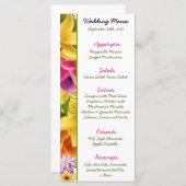 25メニューカードハワイアンカラフルエキゾチック花ピン メニュー (正面/裏面)