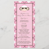 25メニューカードピンクアーガイルソックモンキー メニュー (正面)