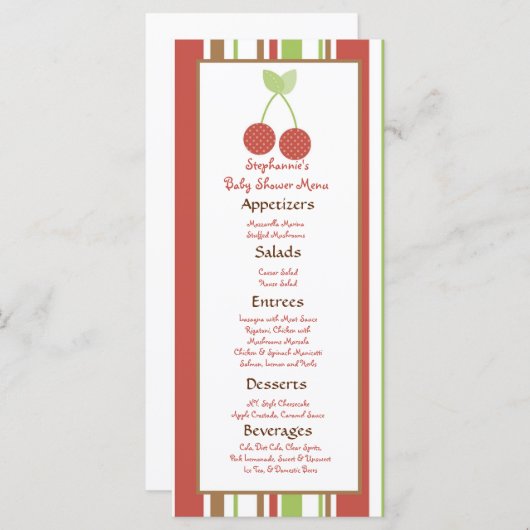 25メニューカードファームバーンアニマルズさくらんぼ メニュー (正面/裏面)