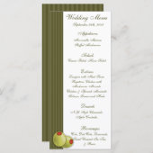 25メニューカードマーティーニオリブグリーンストライプシミック メニュー (正面/裏面)