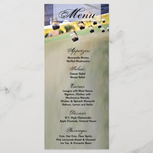 25メニューカードメイスンジャールキャンドルホルダーカントリー メニュー (正面)