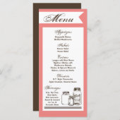 25メニューカードメイソンJarカントリー素朴ヴァースBotl メニュー (正面/裏面)