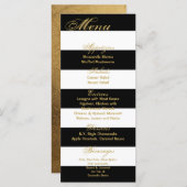 25メニューカードモダン白黒ストライプコンテンガ メニュー (正面/裏面)