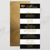 25メニューカードモダン白黒ストライプコンテンガ メニュー (正面/裏面)