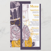 25メニューカードヴィンテージプラムマスタードバラバードケージ メニュー (正面/裏面)