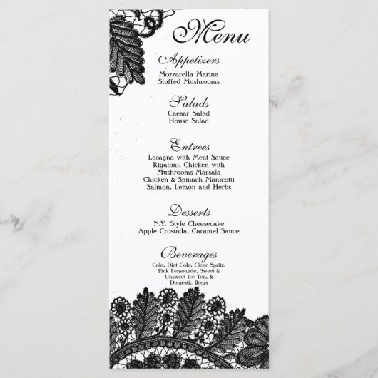 25メニューカードヴィンテージレースアップリケードリーダマスク メニュー (正面)