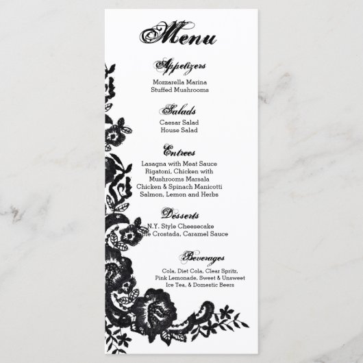 25メニューカードヴィンテージレースアップリケードリーダマスク メニュー (正面)