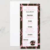 25メニューカード女の子らしい女の子ピンクパンクロックスカルフラム メニュー (正面/裏面)