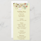 25メニューカード春フローラメイスンジャースグリーンピンク メニュー (正面/裏面)