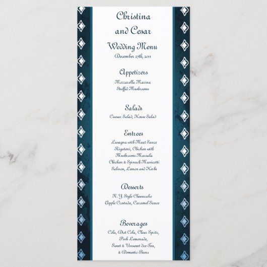 25メニューカード深いモロッコブルー メニュー (正面)