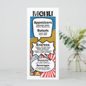 25メニューカード漫画ストリップブックポップ・アートのアートマンガ メニュー (スタンド正面)