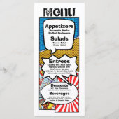 25メニューカード漫画ストリップブックポップ・アートのアートマンガ メニュー (正面)