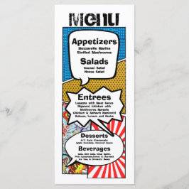 25メニューカード漫画ストリップブックポップ・アートのアートマンガ メニュー
