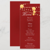 25メニューカード紙提灯Red Chinese メニュー (正面/裏面)