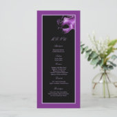 25メニューカード菓子16の紫色の薄紫の黒のパーティー メニュー (スタンド正面)