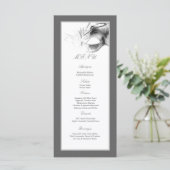 25メニューカード菓子16の銀製の白人のパーティー メニュー (スタンド正面)