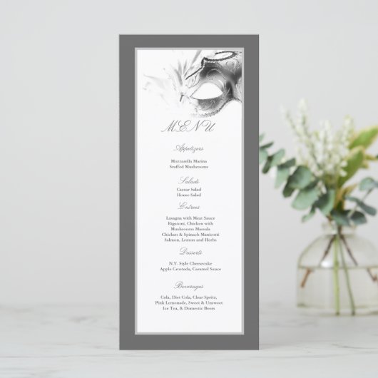 25メニューカード菓子16の銀製の白人のパーティー メニュー (スタンド正面)