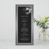 25メニューカード菓子16の銀製の黒いパーティー メニュー (スタンド正面)