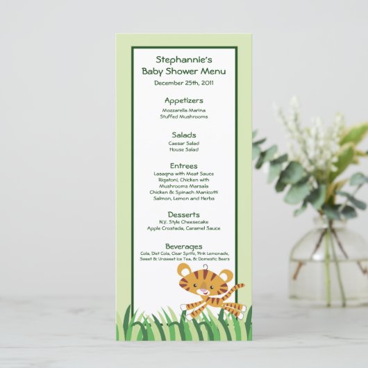 25メニューカード雨林ジャングル動物 メニュー (スタンド正面)