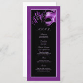 25メニューカードmis XVパープル薄紫ブラックパーティー メニュー (正面/裏面)