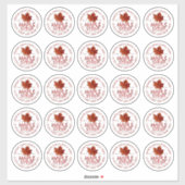 25メープルシロップ赤メープルリーフ2.5インチビニールラベル シール (シート)