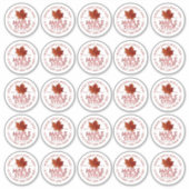 25メープルシロップ赤メープルリーフ2.5インチビニールラベル シール (正面)