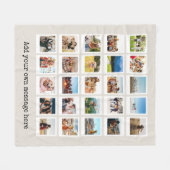 25モダンパーソナライズされた枚コラージュ フリースブランケット (正面(横))