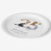 25モダン周年結婚2写真 ペーパープレート (アングル)