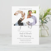 25モダン周年結婚2写真 招待状 (スタンド正面)