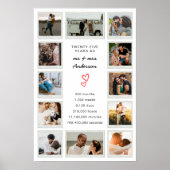 25モダン周年記念写真カスタムコラージュ ポスター (正面)