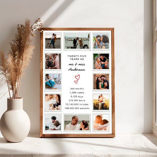 25モダン周年記念写真カスタムコラージュ ポスター