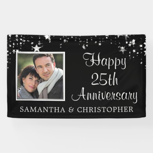 25モダン周年記念写真黒銀スターズ 横断幕 (横)