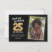 25モダン番目の誕生日写真 サンキューカード (正面)
