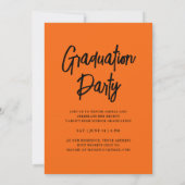 25モダン級ブラック&オレンジ卒業パーティー 招待状 (裏面)