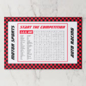 25モータースポーツをテーマにした紙ランチョンマット ペーパーパッド (正面)