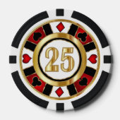 25レッドカジノチップラスベガス ポーカーチップ (正面)