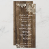 25レース素朴ウッドカントリーウェディングプログラム プログラム (正面/裏面)