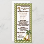 25人のメニューカードジャングルのベビー メニュー (正面/裏面)