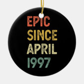 25人目の誕生日男性が25歳以上の叙事詩 セラミックオーナメント (正面)